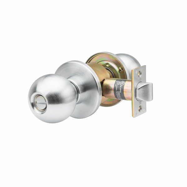 Trans Atlantic Co. Heavy Duty Grade 1 Cylindrical Privacy Bed/Bath Function Door Knob in Satin Stainless Steel DL-HVB40-US32D
